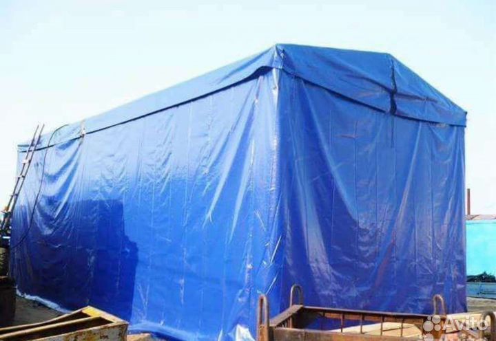 Временная кровля новый тент с кольцам 15х10 10х20