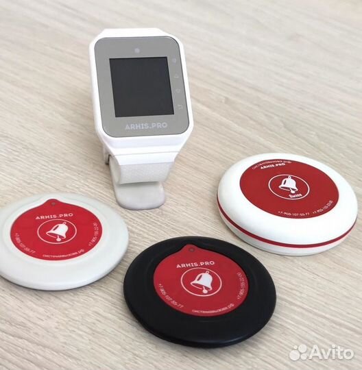 Кнопка вызова официанта Слим в ассортименте, часы