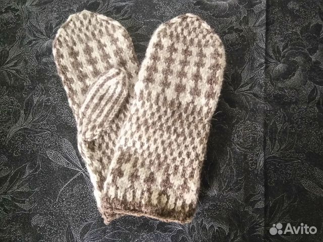 Варежки теплые из шерсти, вязаные