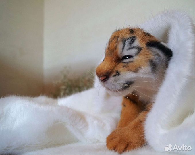 Тигренок мягкая игрушка на заказ ручной работы