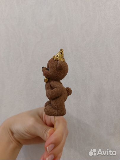 Шоколадный мишка на торт и топпер one 1 годик