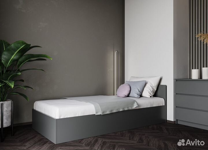 Кровать 900х2000 графит