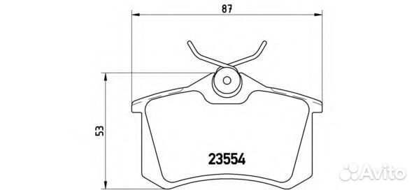 Колодки тормозные зад Citroen Peugeot Brembo