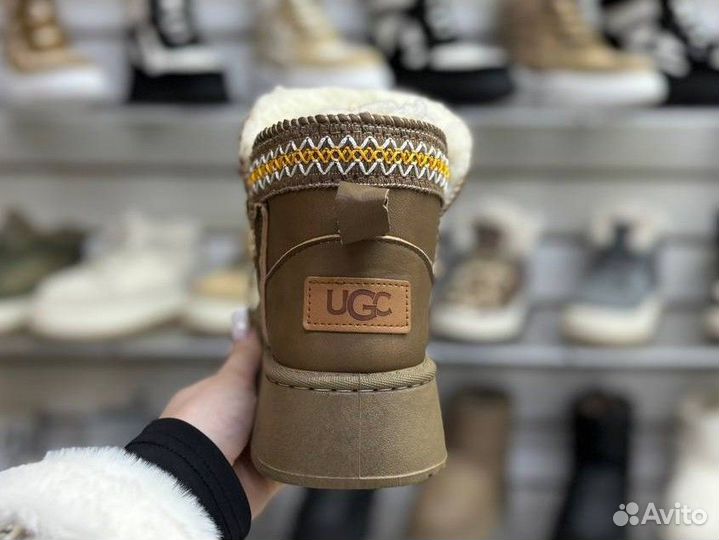 Угги UGG женские на зиму Brown high ti