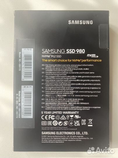 SSD Samsung 980 M.2 2280 1 тб (MZ-V8V1T0BW)