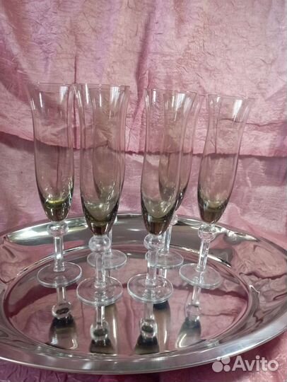 Фужеры для шампанского СССР цв. стекло