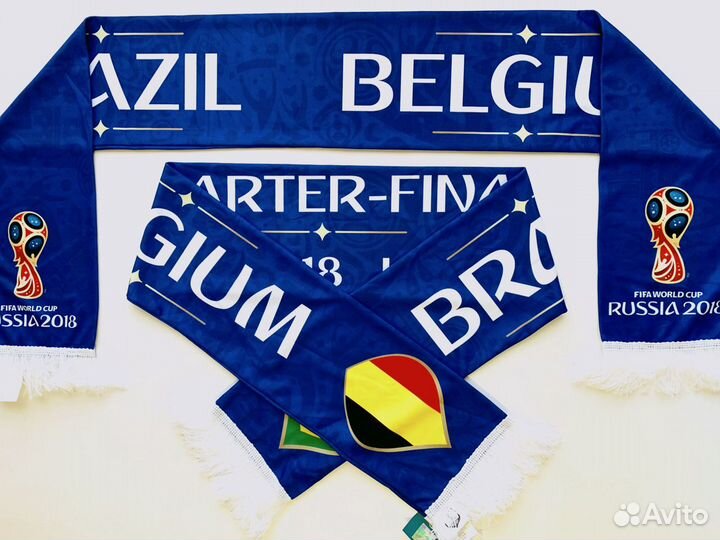 Матчевый Шарф Fifa: Бразилия - Бельгия. Чм 2018