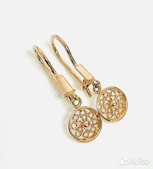 Золотые серьги 583 проба