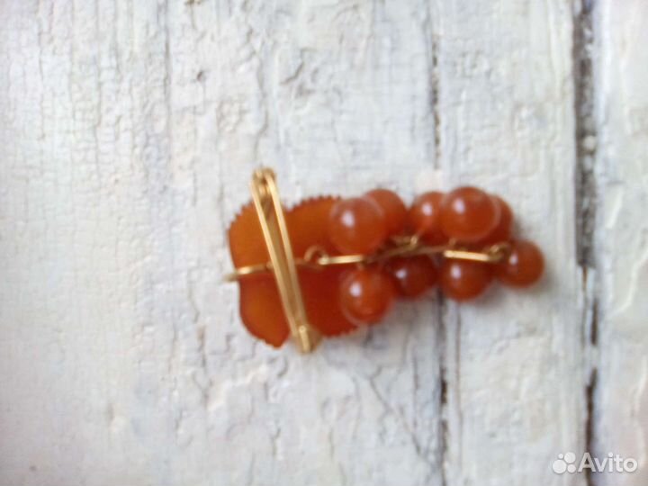 Брошь янтарь смородина СССР клеймо