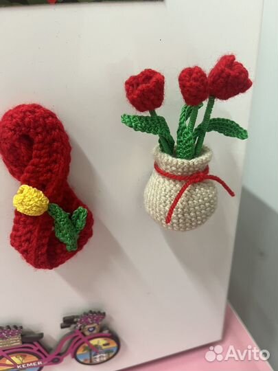 Магнитики к 8 Марта ручной работы