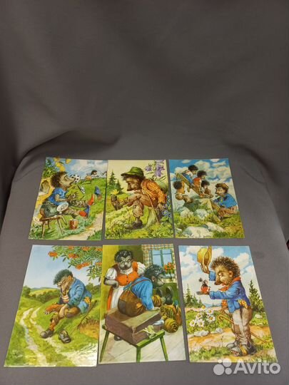 Открытки Семейство ежей Ёжики Германия