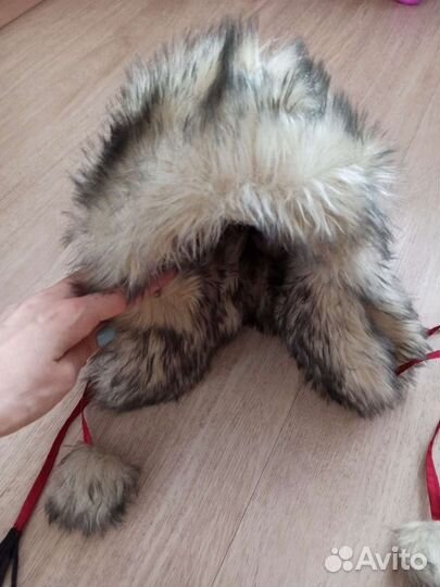 Шапка-ушанка 56 красная