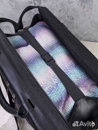 Кожаная дорожная сумка-саквояж