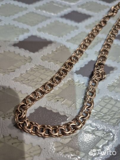 Цепь золотая мужская бисмарк