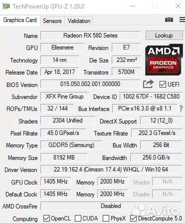 RX 580 8gb (XFX, rx 570 Sapphire Pulse )