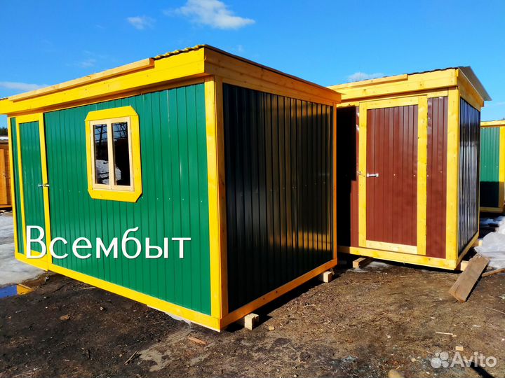 Жилая бытовка с установкой через забор