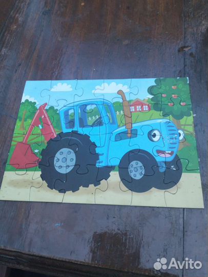 Синий трактор пазл