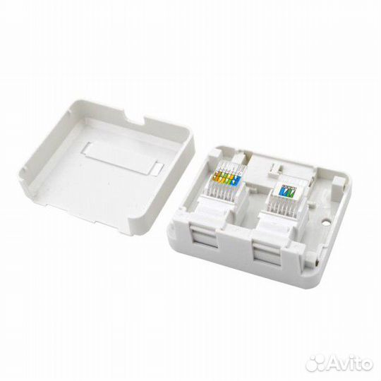 Розетка RJ11 + RJ45, телефон + LAN со шторками