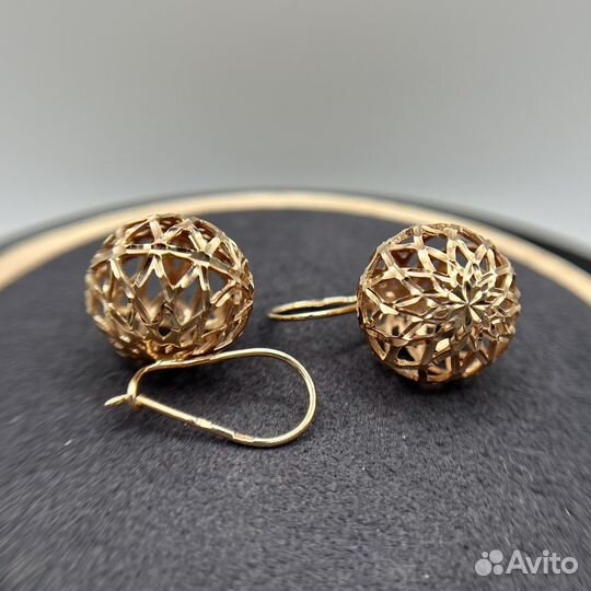 Серьги шары 585 новое