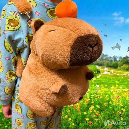 Мягкая игрушка капибара рюкзак