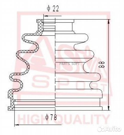 Asva asbt92 пыльник шрус (комплект без смазки) 22x