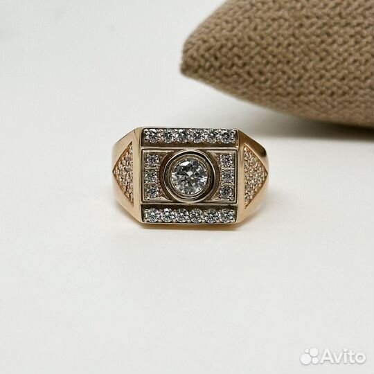 Золотой мужской перстень кольцо 585 пробы
