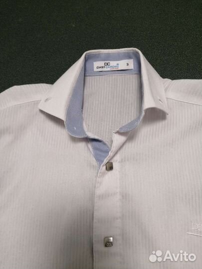 Белая рубашка с коротким рукавом 128