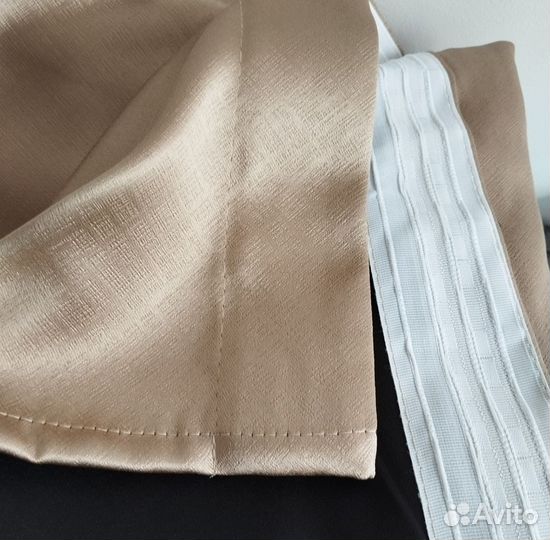 Шторы блэкаут бежевый 100% блэкаут, золото-бежевые