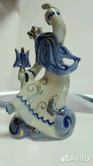 Статуэтка Нептун (Морской царь) СССР, гжель