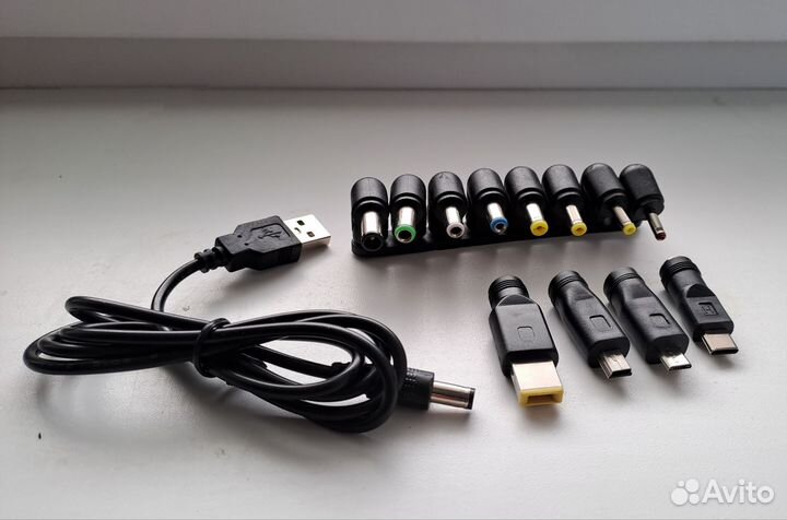 Кабель питания USB DC-jack с разными разъёмами