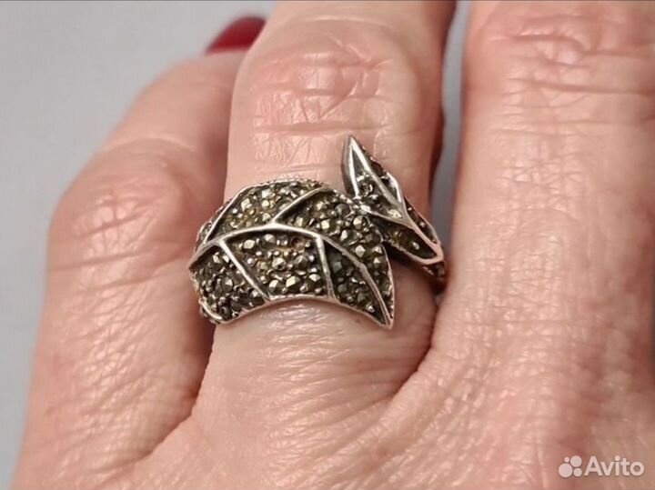 Винтаж кольцо капельное серебро 16,5-17,5