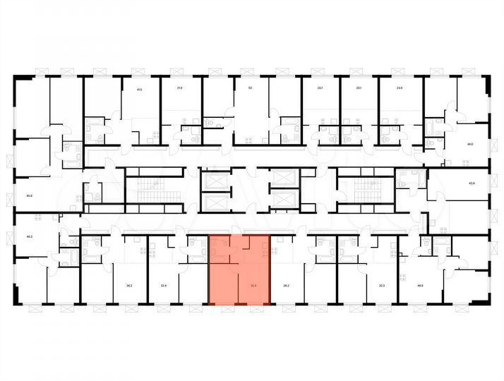 1-к. квартира, 32,4 м², 20/25 эт.