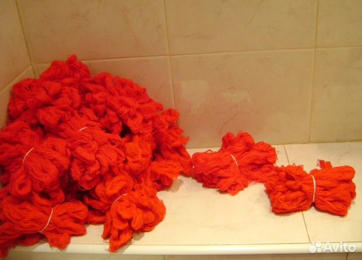 Красные нитки, акрил, для вышивки