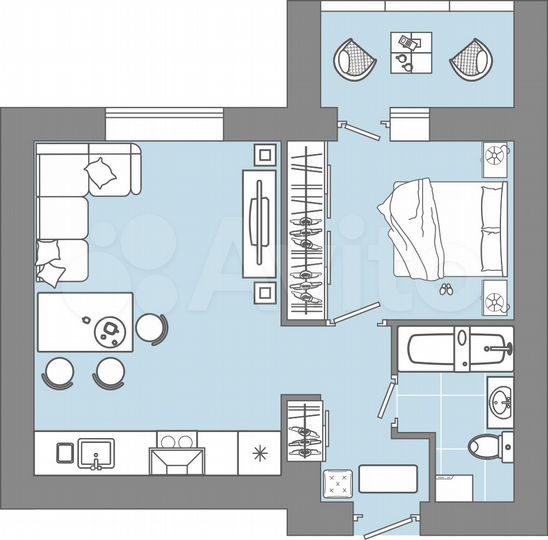1-к. квартира, 41 м², 1/10 эт.