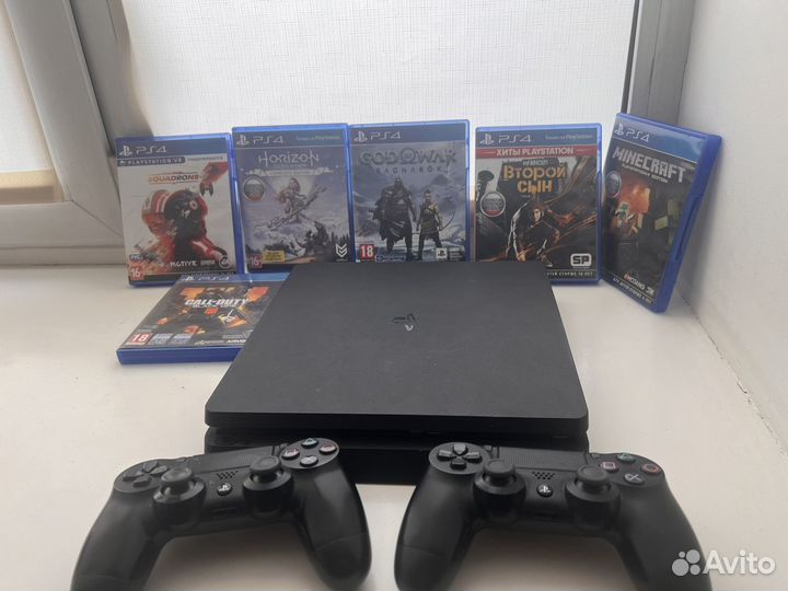 Sony PS4 slime(2 джостика,2 шнура,6 игр)