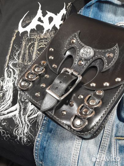 Сумка из натуральной кожи через плечо