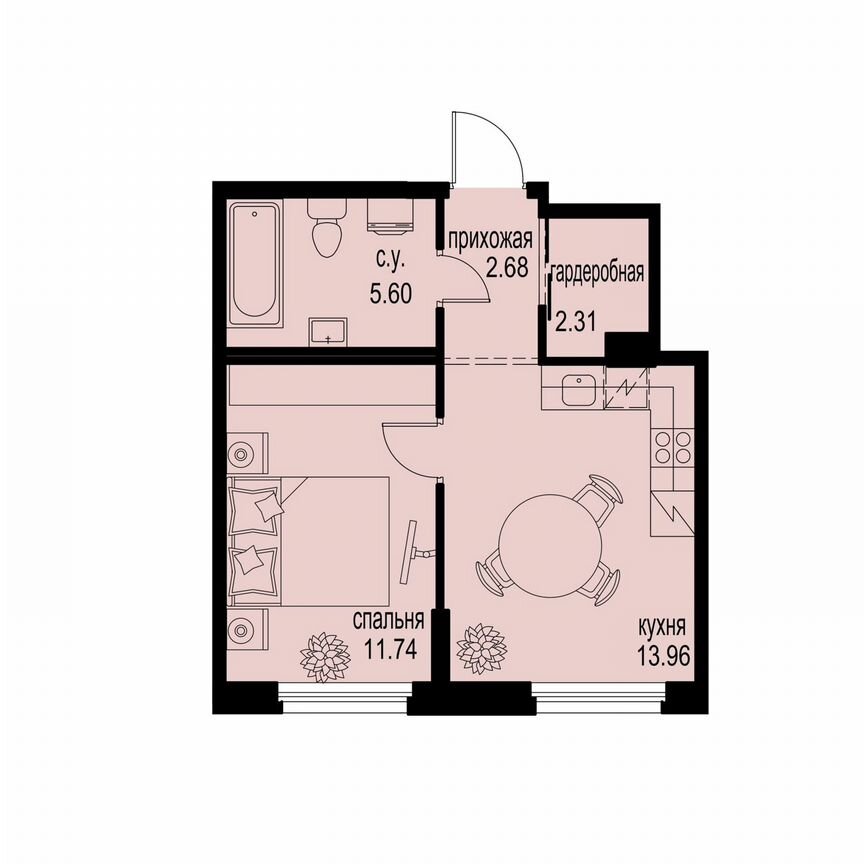 1-к. квартира, 36,3 м², 2/12 эт.