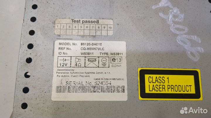 Магнитола Toyota Aygo, 2007