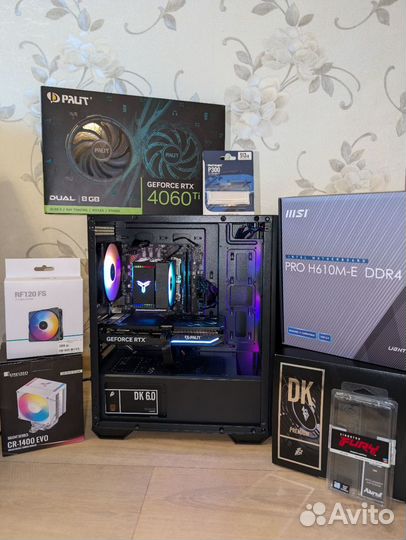 Игровой пк RTX 4060Ti Intel core i3 12100f