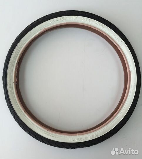 Покрышка 14 1 3/8 х 5/8 с белой полосой