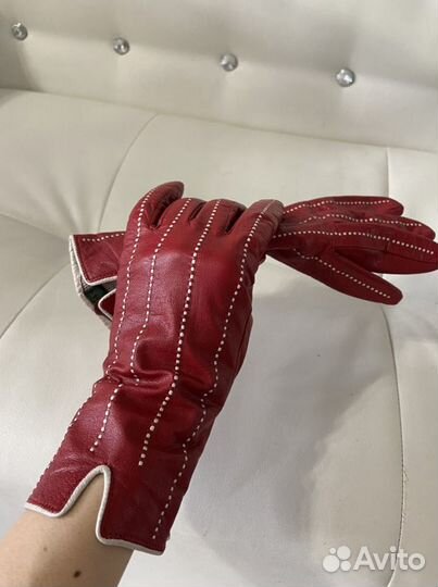 Перчатки женские кожаные
