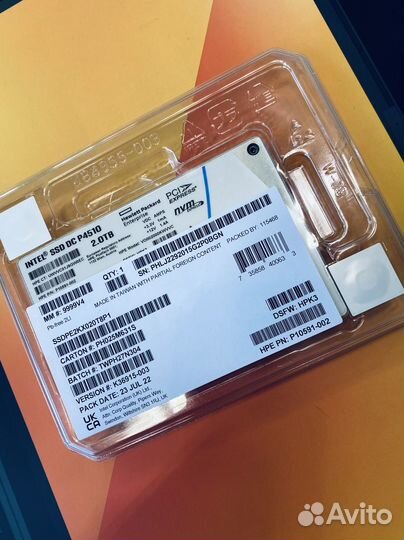 Серверный ssd Intel P4510 2.0tb ssdpе2кх020Т8Р1