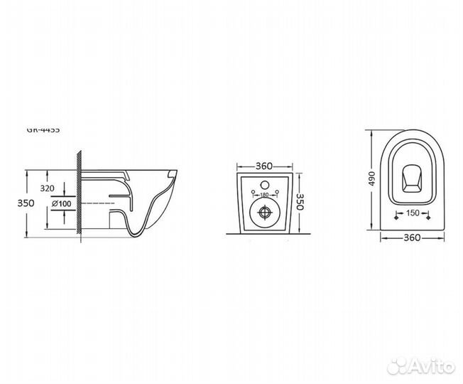 Унитаз подвесной черный