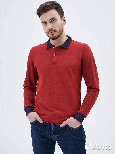 Поло мужское с длинным рукавом 46