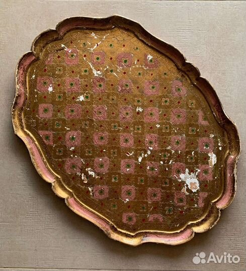 Флорентийский поднос-гигант дерево оригинал