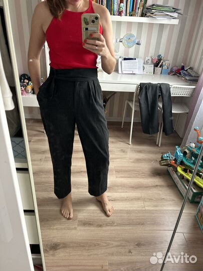 Брюки бананы mango серые 42 44 s