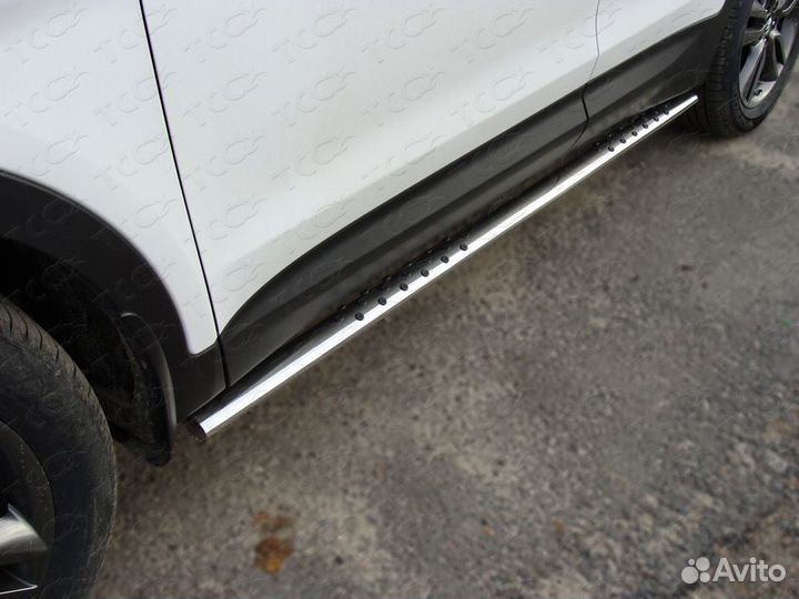 Защита порогов Hyundai Santa Fe 2012