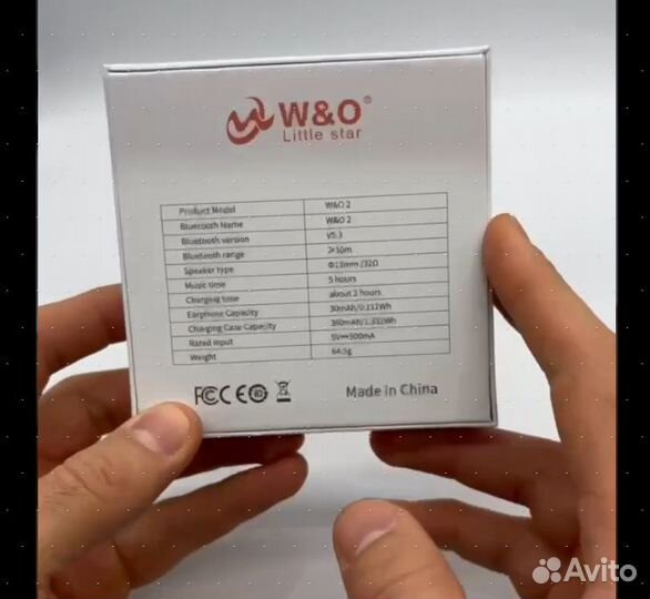 Беспроводные наушники W&O Pods 2 с LED-Экраном