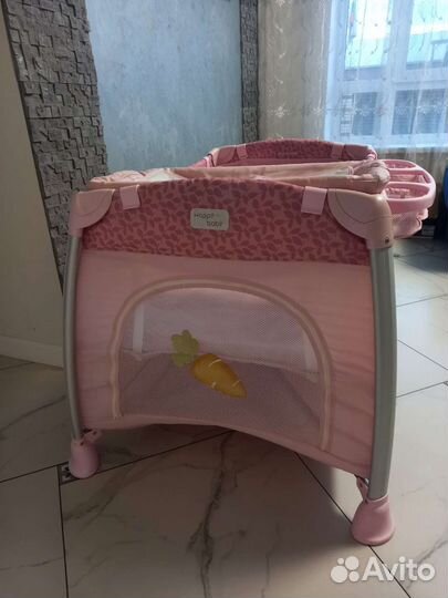Детская кроватка манеж складная happy baby