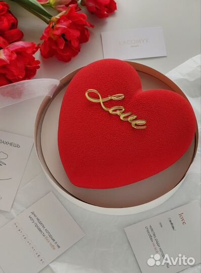 Торт, муссовые сердца, Моти